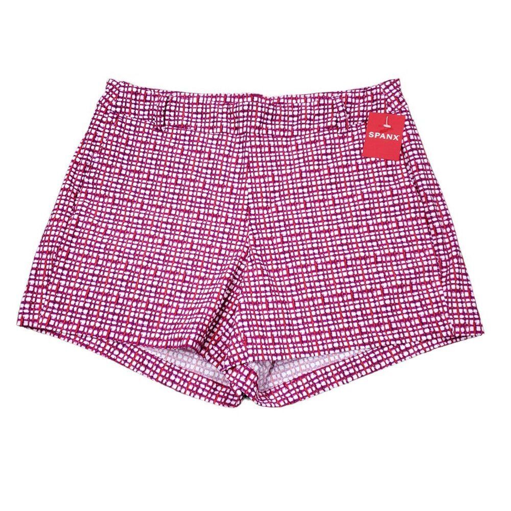 SPANX Pink and White Athletic Shorts